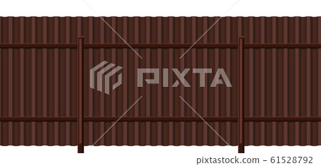 Illustration of metal fence. 61528792