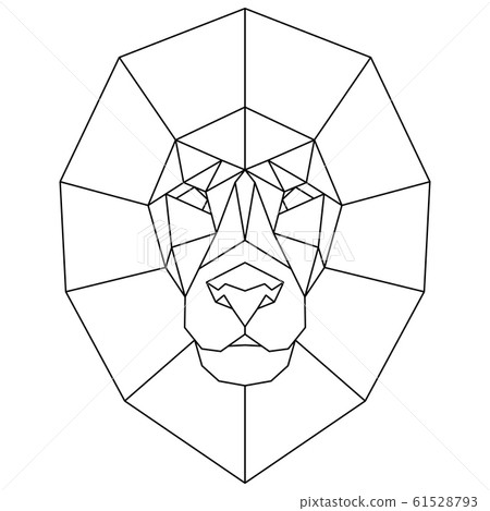 Abstract polygonal head of lion. Geometric illustration. Vector 61528793