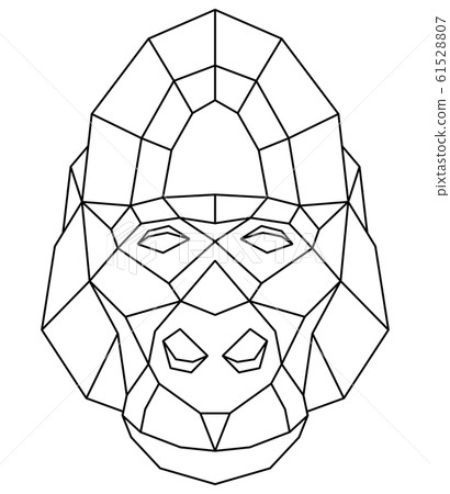 Abstract polygonal head of gorilla. Geometric... - Stock Illustration ...