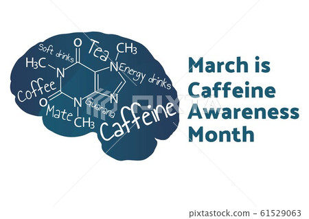 March is Caffeine Awareness Month concept. Template for background, banner, card, poster with text 61529063
