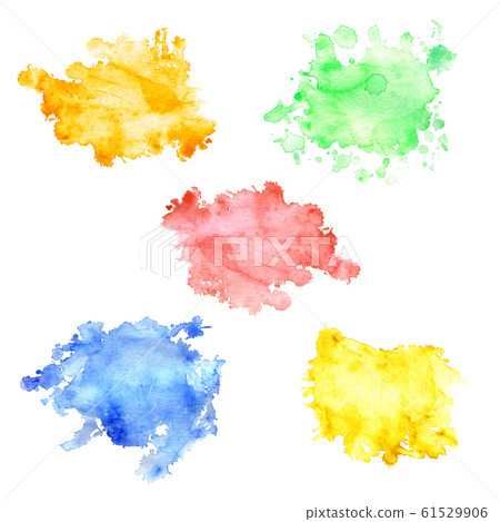 Set of watercolor stains with splashes and stains. Set of watercolor stains with splashes and stains. 61529906