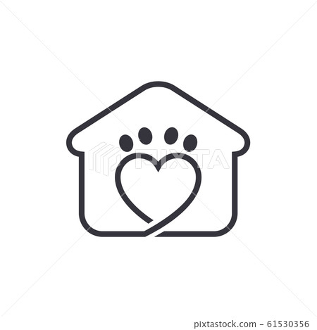 Cat House Icon Vector Illustration