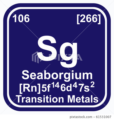 Seaborgium Periodic Table of the Elements Vector 61531007