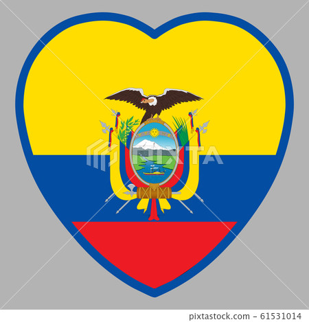 Ecuador Flag In Heart Shape Vector illustration Ecuador Flag In Heart Shape Vector illustration 61531014