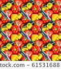 Abstract seamless background with bright red and 61531688