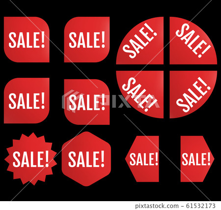 Black Friday New Sale Sticker Set. Red promotion labels 61532173