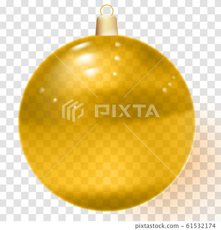 Orange realistic Christmas glass ball with shadows Orange realistic Christmas glass ball with shadows 61532174