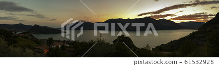 panorama view on Lago di Iseo, iseo lake in Italy 61532928