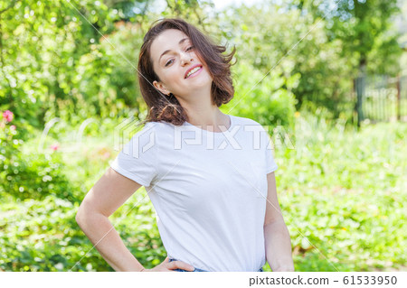 Happy girl smiling. Beauty portrait young happy Happy girl smiling. Beauty portrait young happy 61533950