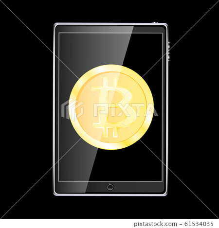 A large black realistic mobile smart touch 61534035