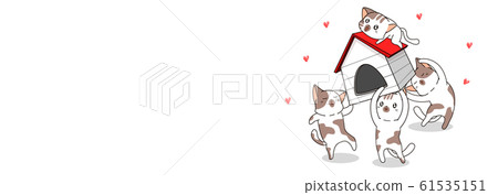 Banner cute cat characters are happy for new home 61535151
