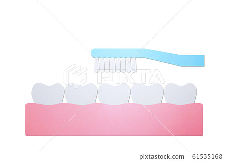 brushing teeth, toothbrush on tooth and gum brushing teeth, toothbrush on tooth and gum 61535168