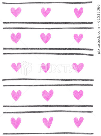 Colored pencil illustrations-hearts and stripes 61535366