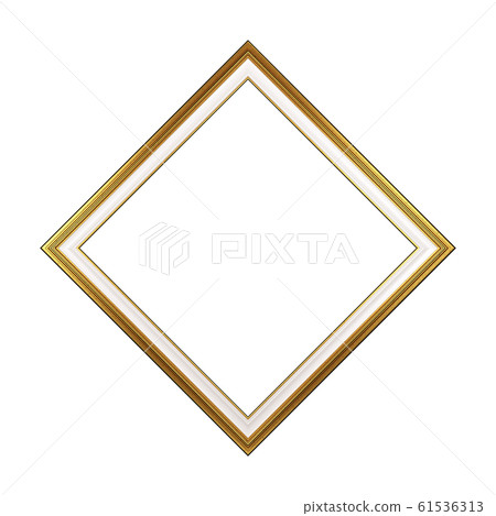 Golden Rhombus Empty Picture Frame Isolated Golden Rhombus Empty Picture Frame Isolated 61536313
