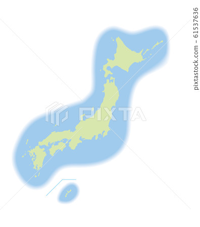 Illustration of a map of Japan surrounded by the sea | Graphic material Image of exclusive economic zone Illustration of a map of Japan surrounded by the sea | Graphic material Image of exclusive economic zone 61537636