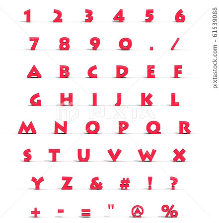 Three-dimensional character For clipping synthesis Free shadow Red Three-dimensional character For clipping synthesis Free shadow Red 61539088