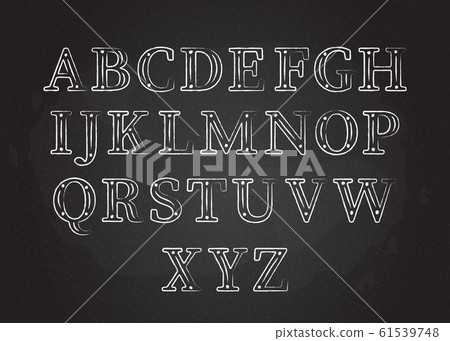 Chalk font ABC collection vector illustration Chalk font ABC collection vector illustration 61539748