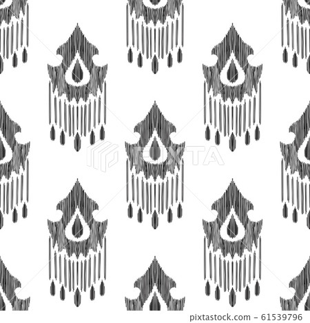 Ikat seamless pattern. Tribal background. - Stock Illustration ...