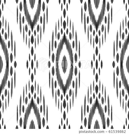 Ikat seamless pattern. Tribal background. - Stock Illustration ...