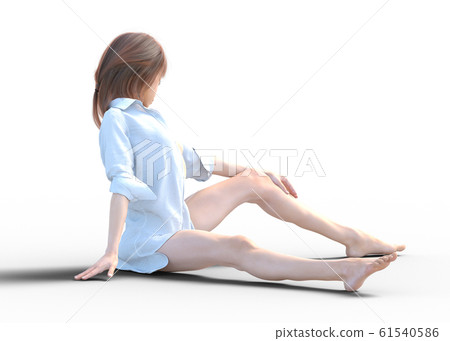 Slim woman shirt perming3adcg illustration material Slim woman shirt perming3adcg illustration material 61540586