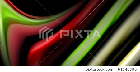 Abstract silk smooth lines on black, multicolored liquid fluid rainbow style waves on black Abstract silk smooth lines on black, multicolored liquid fluid rainbow style waves on black 61540599