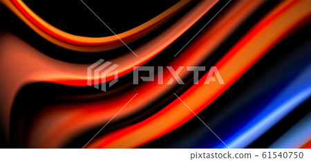 Abstract silk smooth lines on black, multicolored liquid fluid rainbow style waves on black Abstract silk smooth lines on black, multicolored liquid fluid rainbow style waves on black 61540750