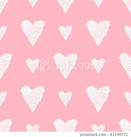 Hearts hand drawn on pink background. Seamless pattern. Cute vector illustration. Great for wedding Hearts hand drawn on pink background. Seamless pattern. Cute vector illustration. Great for wedding 61540772