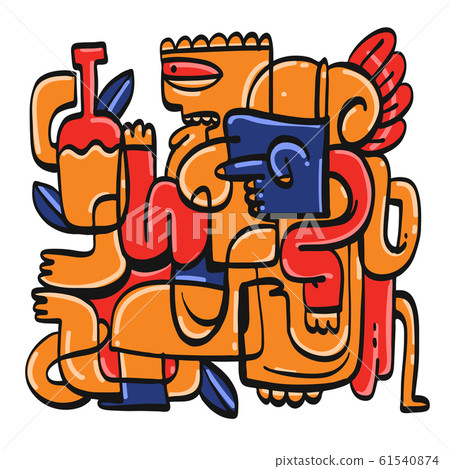 Collection of hand drawn doodle. Collection of hand drawn doodle. 61540874