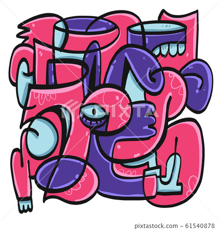 Trendy doodle fun on a white background. Trendy doodle fun on a white background. 61540878