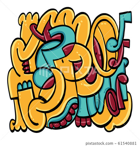 Trendy doodle fun on a white background. Trendy doodle fun on a white background. 61540881
