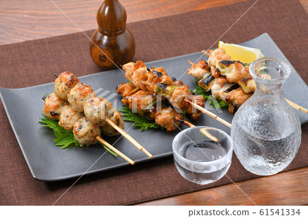 Yakitori, Yakitori, Yakitori, Yakitori, Assortment of 3 types, Izakaya / Sake image. Yakitori, Yakitori, Yakitori, Yakitori, Assortment of 3 types, Izakaya / Sake image. 61541334