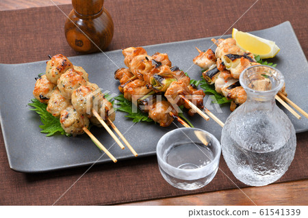 Yakitori, Yakitori, Yakitori, Yakitori, Assortment of 3 types, Izakaya / Sake image. Yakitori, Yakitori, Yakitori, Yakitori, Assortment of 3 types, Izakaya / Sake image. 61541339