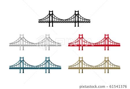 Seamless pattern / color illustration set of bridge 61541376