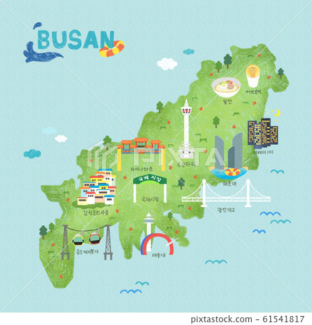 South Korea's landmark map illustration 005 - Stock Illustration ...