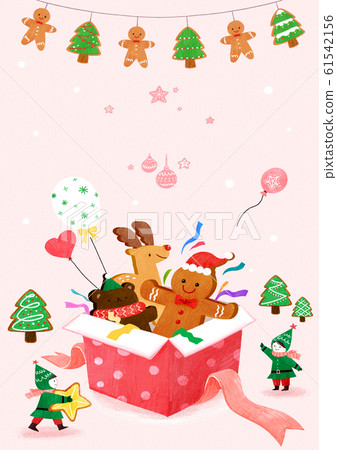 Merry Christmas greeting card template illustration 004 61542156