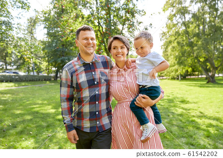 happy family at summer park 61542202
