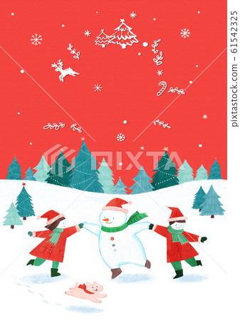 Merry Christmas greeting card template illustration 001 61542325