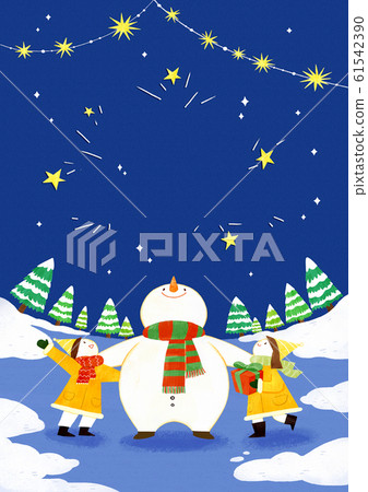 Merry Christmas greeting card template illustration 002 61542390