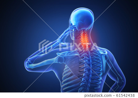 3d rendering of a human body with highlighted... - Stock Illustration ...