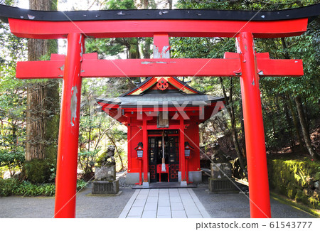 Torii gate and pavilion in Hakone Shrine, Hakone, Torii gate and pavilion in Hakone Shrine, Hakone, 61543777