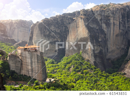 Orthodox monastery of Rousanou in Meteora, Pindus Orthodox monastery of Rousanou in Meteora, Pindus 61543831