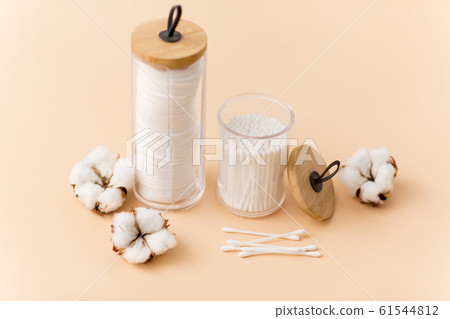 white cotton pads and swabs in holders white cotton pads and swabs in holders 61544812