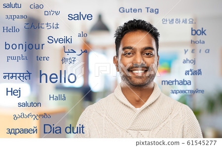 indian man over words in foreign languages indian man over words in foreign languages 61545277