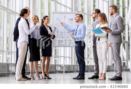 business team with scheme on flip chart at office 61546660