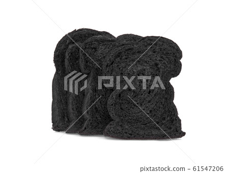 charcoal bread isolated on white background 61547206
