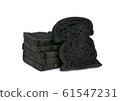 charcoal bread isolated on white background 61547231