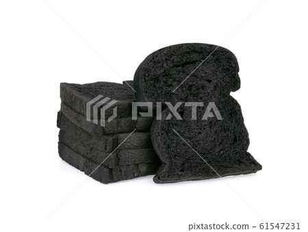 charcoal bread isolated on white background 61547231