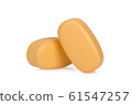 brown pills isolated on white background 61547257