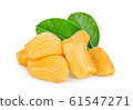 jackfruit with leaf isolated on white background, 61547271