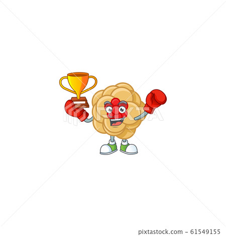 fantastic Boxing winner of chinese gold flower in mascot cartoon style 61549155